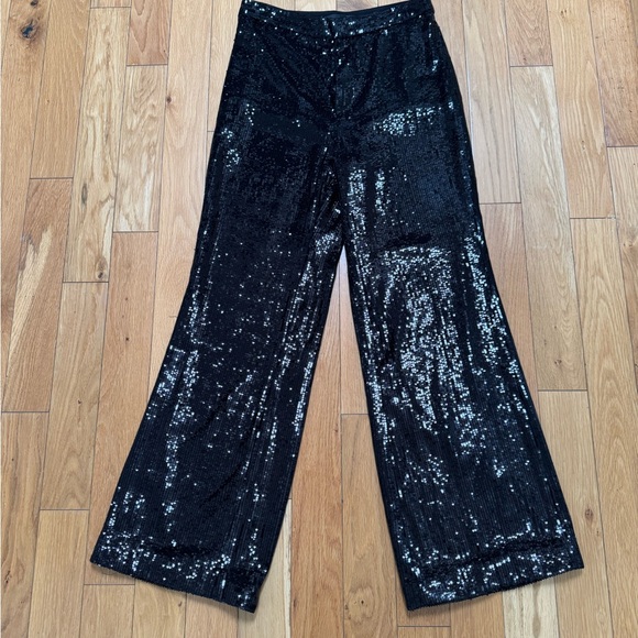 Banana Republic black sequin wide leg trouser, NWT size 6 Fall23 - Picture 5 of 13